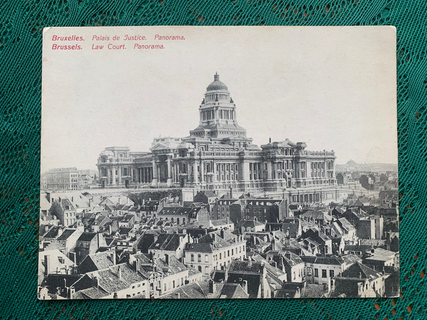 Old postcard - Bruxelles - Palais de Justice - Panorama - Brussels - Law Court - Belgium - early 1900's