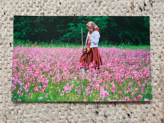 Estonian postcard - Kihnu Island girl in local national dress - postally unused