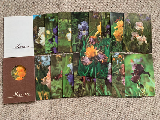18 Unused FLOWER / FLORAL postcards - IRIS - Perennial plant - Printed in Czechoslovakia - 1980s