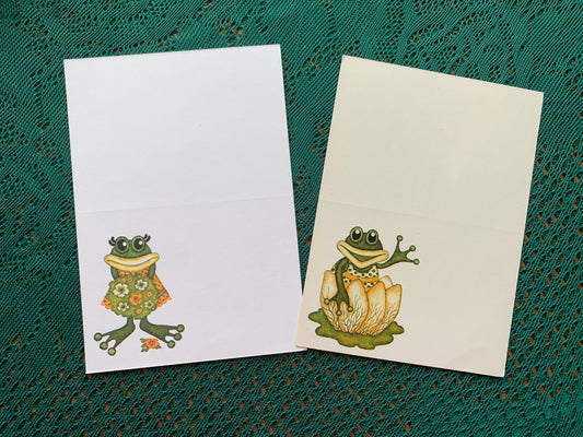 Estonian art postcards - Artist Viive Noor - Frog with flowers - 1988 - unused