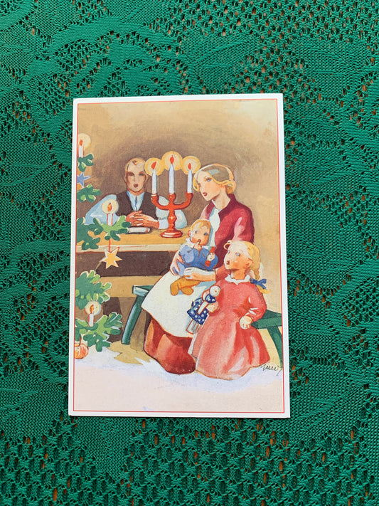 Finnish art postcard - Martta Wendelin series - Christmas card - Printed in Finland - Greeting card, collectible postcard - 1991 - unused