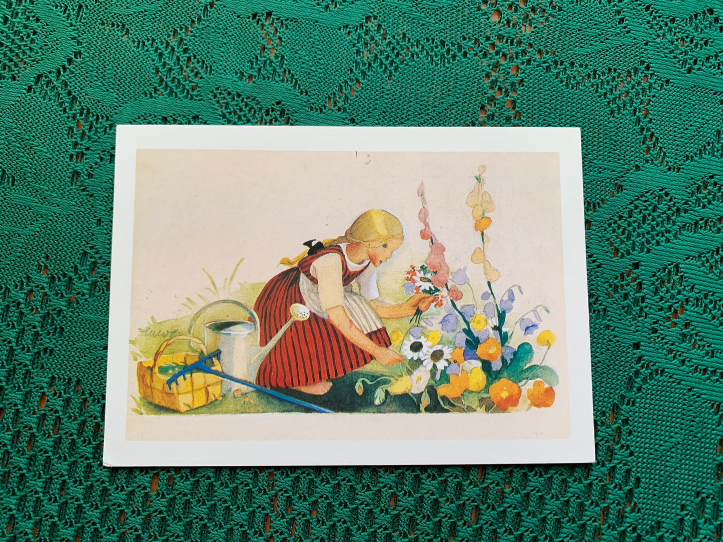 Finnish art postcard - Martta Wendelin art - Printed in Finland - Greeting card, collectible postcard - 1993 - unused