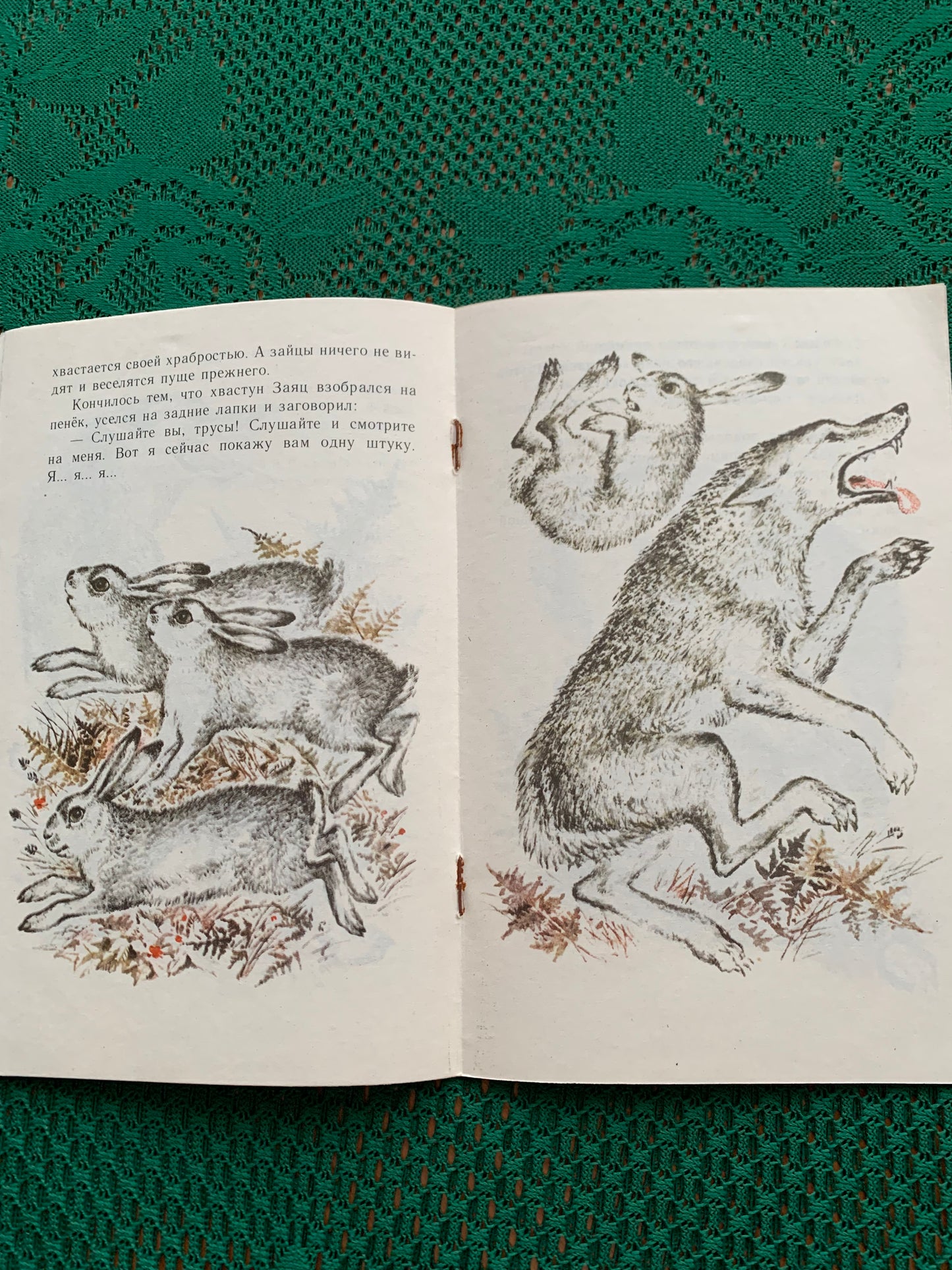 Vintage Russian Children's Book - Dmitriy Mamin-Sibiryak - Fairy-tale about a brave hare - 1991