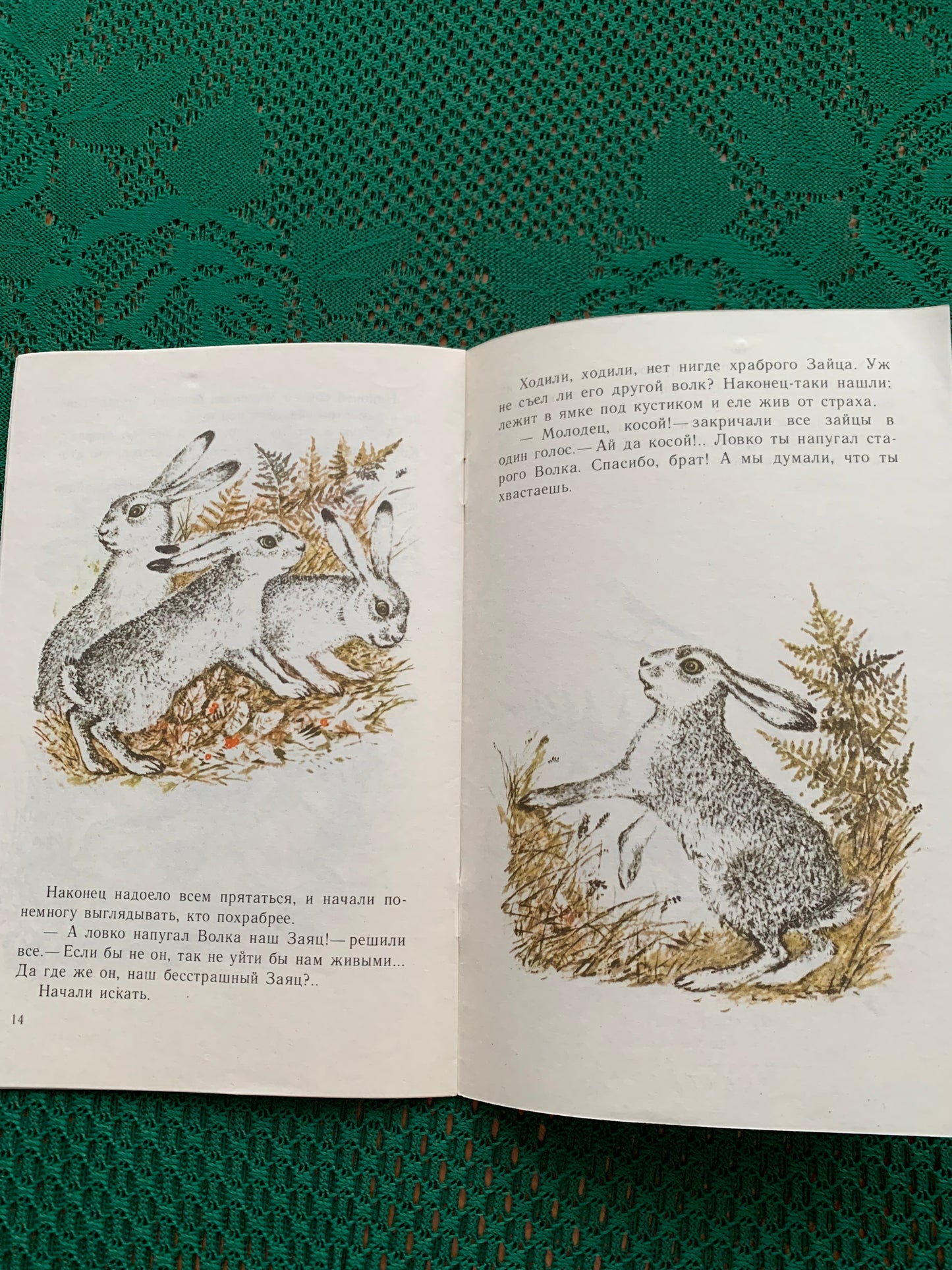 Vintage Russian Children's Book - Dmitriy Mamin-Sibiryak - Fairy-tale about a brave hare - 1991