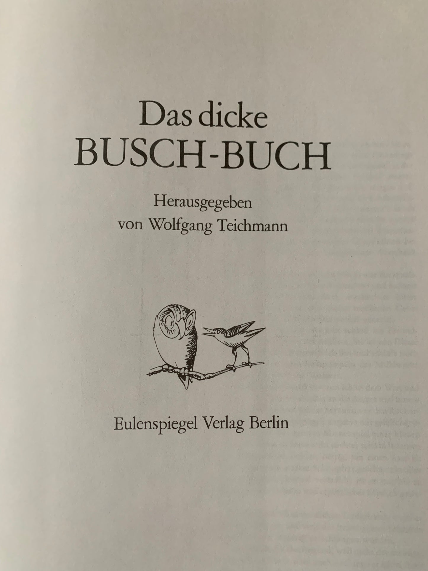 Vintage comic satire book in German - "Das dicke BUSCH-BUCH" - A thick Joke Book - Wolfgang Teichmann - Printed in DDR / GDR - 1981
