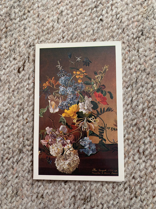 Soviet art postcard - Greeting card - Artist Chemodov - Vase of Flowers - Printed in the USSR - 1986 - unused