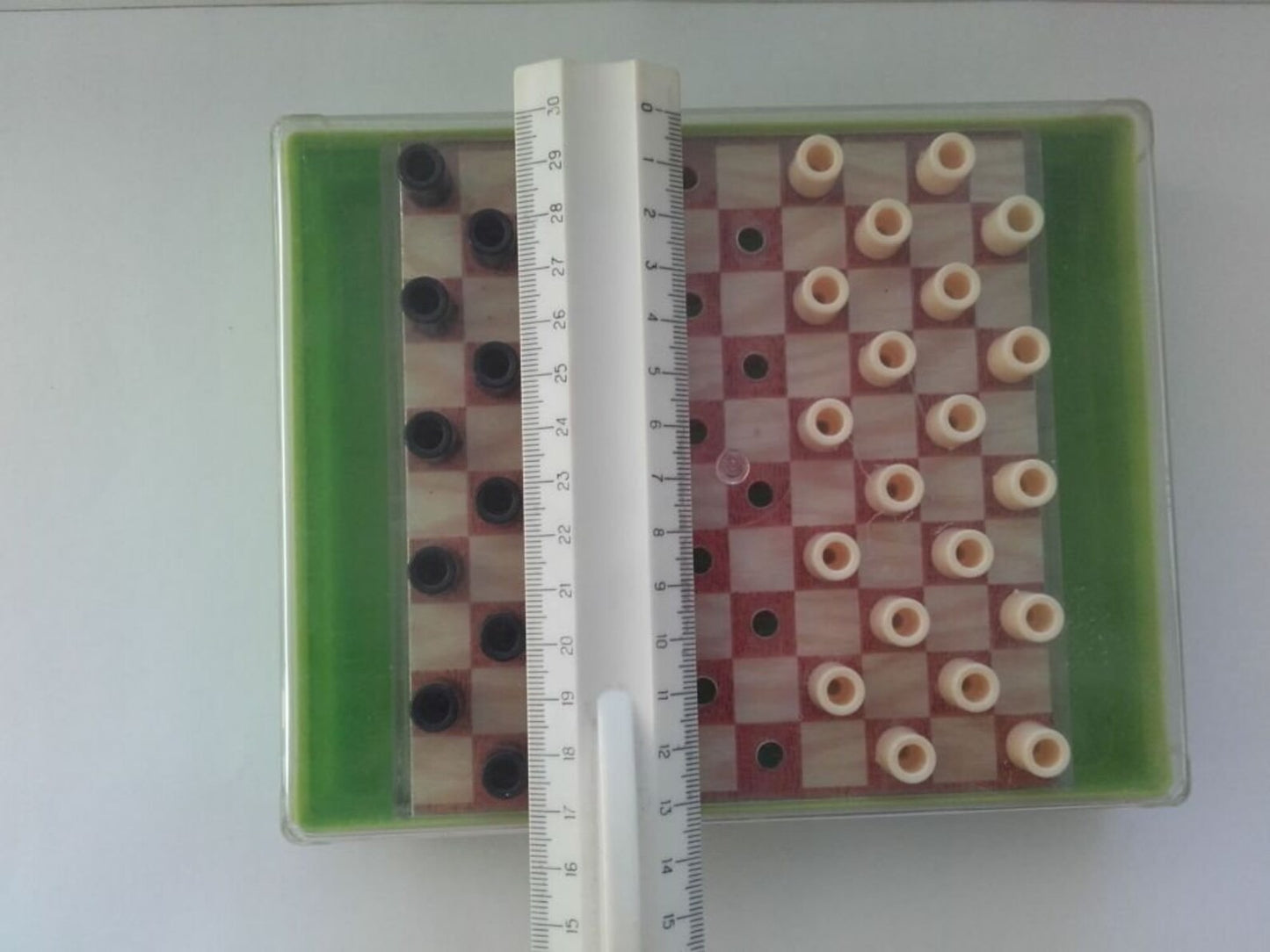 Draughts Checkers board game - Mini Checkers Set - Travel Board Game set - Made in USSR - 1970s