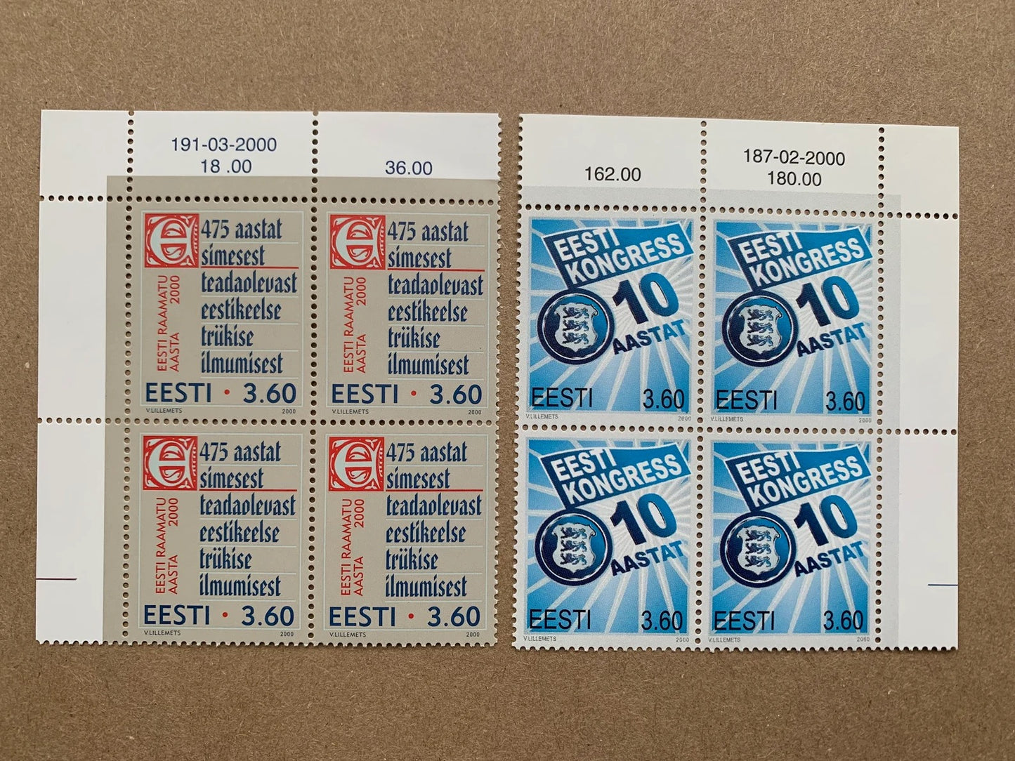 Estonian stamps unused blocks - Collection of 37 vintage postage stamps from 2000-2010 - MNH Estonian stamps.