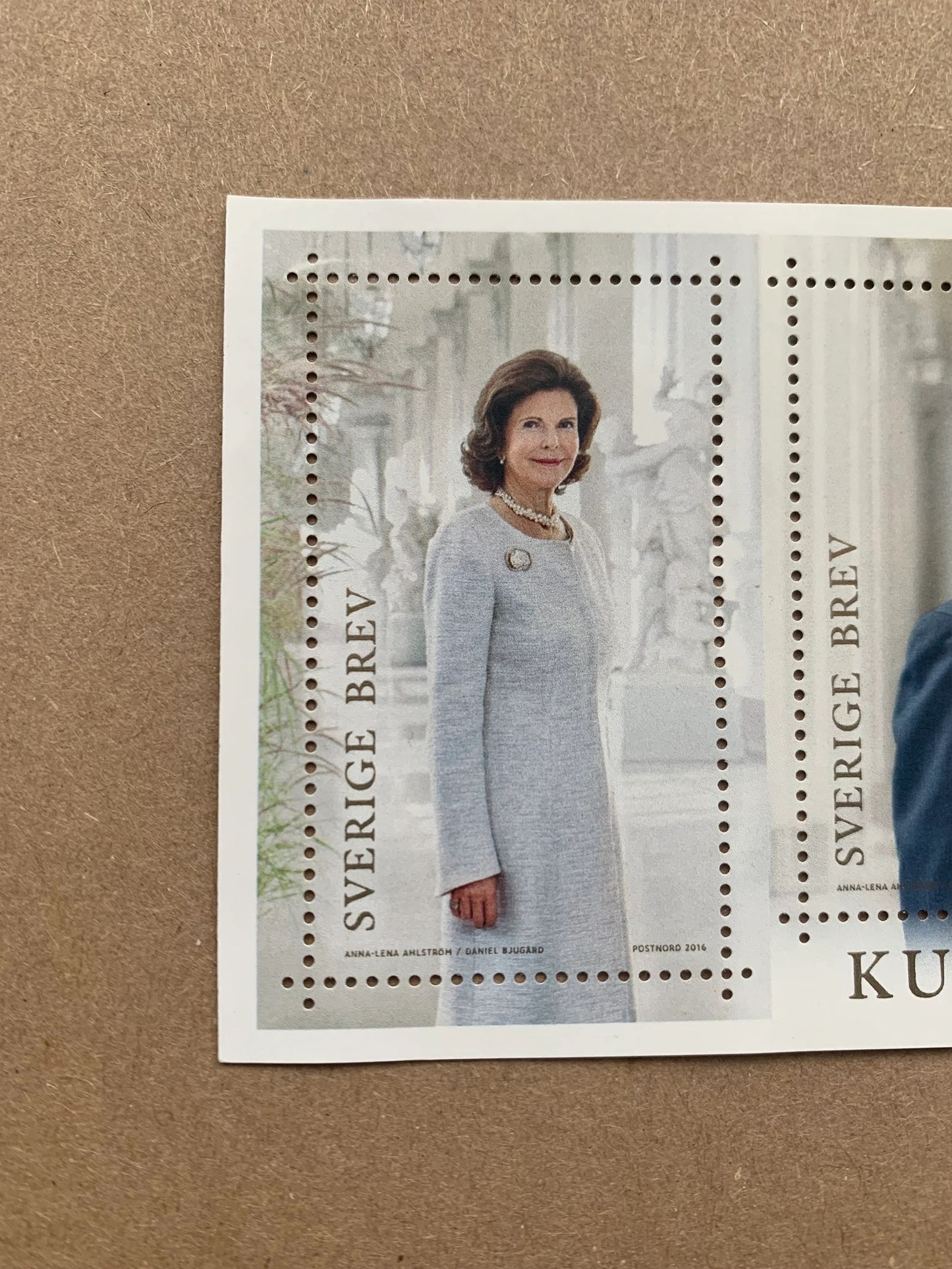 King of Sweden Carl XVI Gustaf, Queen Silvia, Crown Princess Victoria STAMP BLOCK - Kungliga Jubileer PostNord Sweden MNH stamps - 2016 - unused