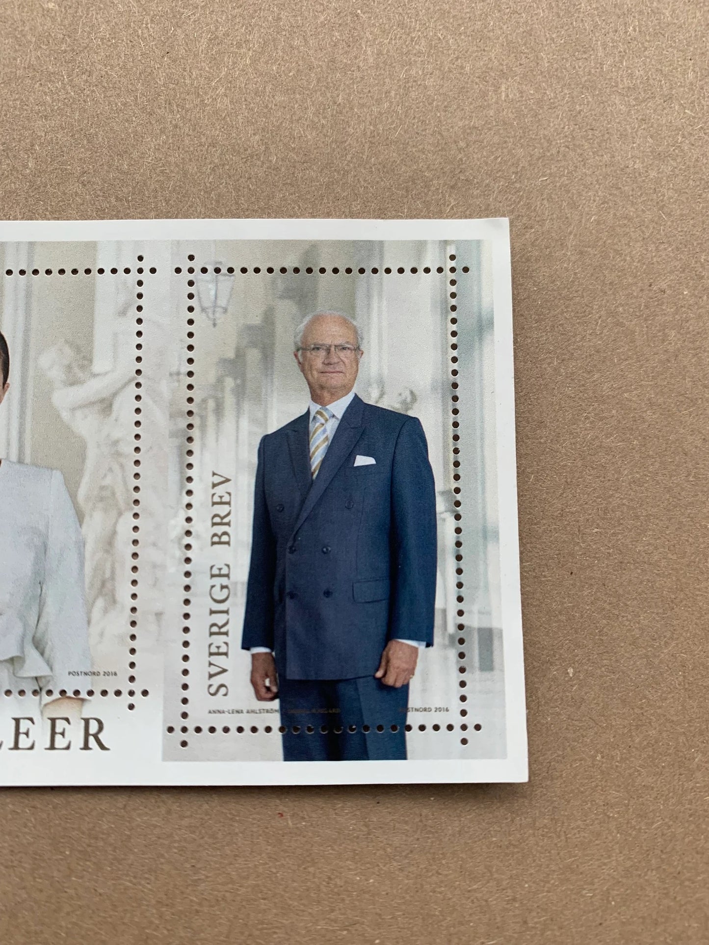 King of Sweden Carl XVI Gustaf, Queen Silvia, Crown Princess Victoria STAMP BLOCK - Kungliga Jubileer PostNord Sweden MNH stamps - 2016 - unused