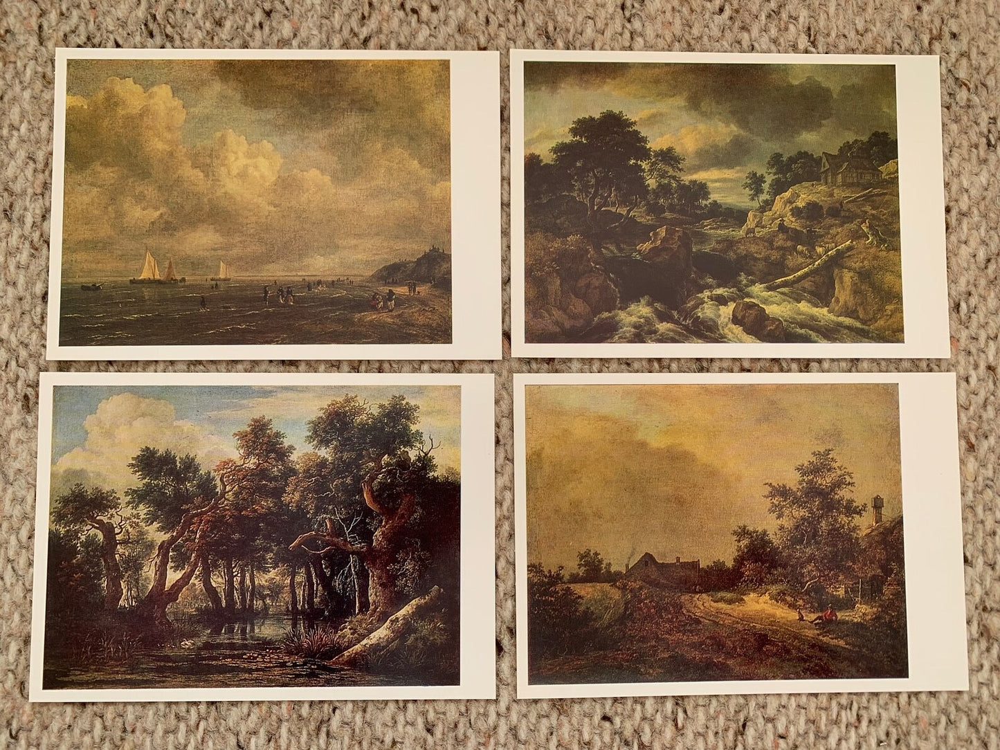 Jacob Van Ruisdael - 15 Vintage unused USSR art postcards from The Soviet Museums - Aurora Art Publishers Leningrad - PAINTING - landscape views