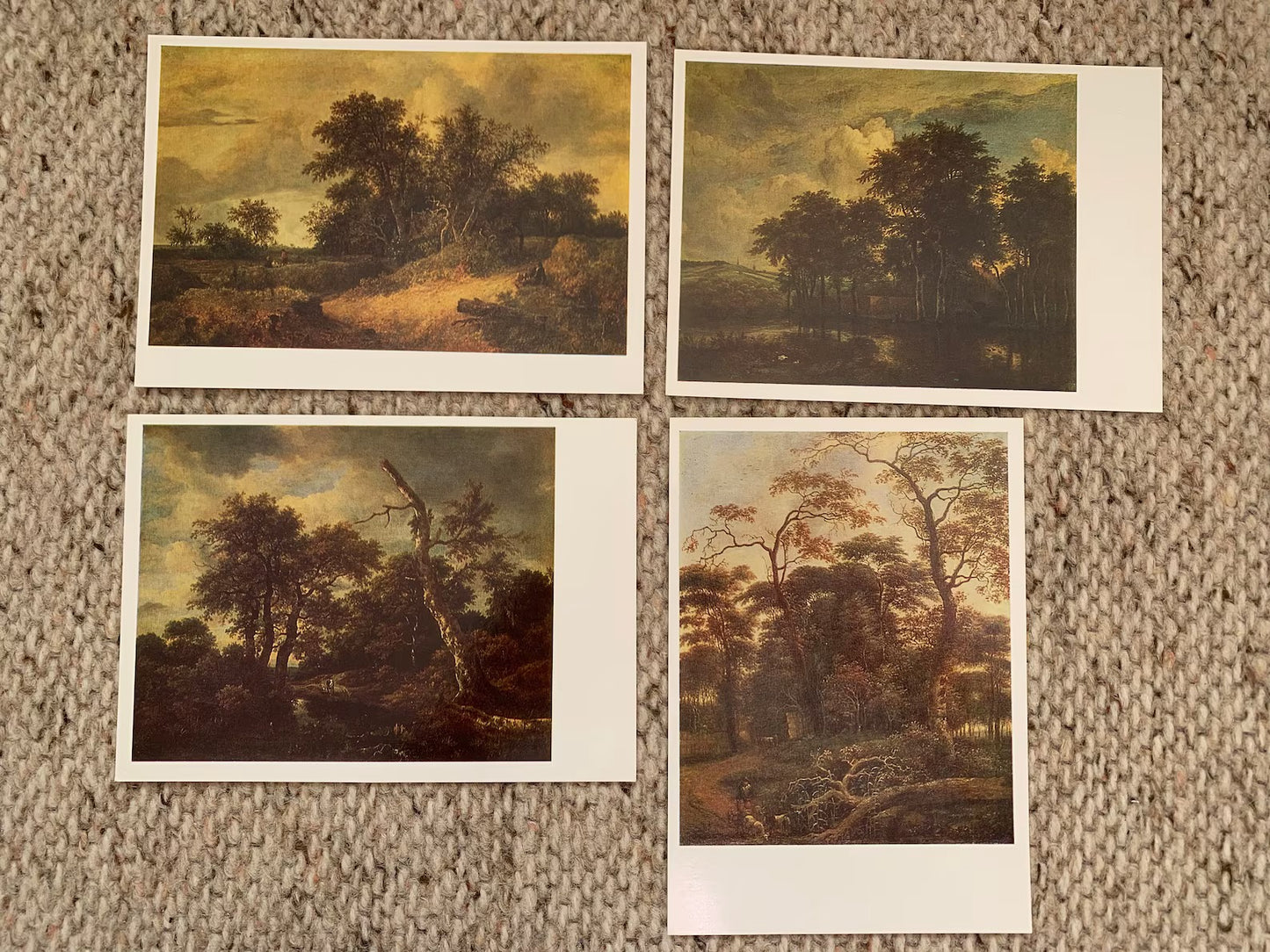 Jacob Van Ruisdael - 15 Vintage unused USSR art postcards from The Soviet Museums - Aurora Art Publishers Leningrad - PAINTING - landscape views