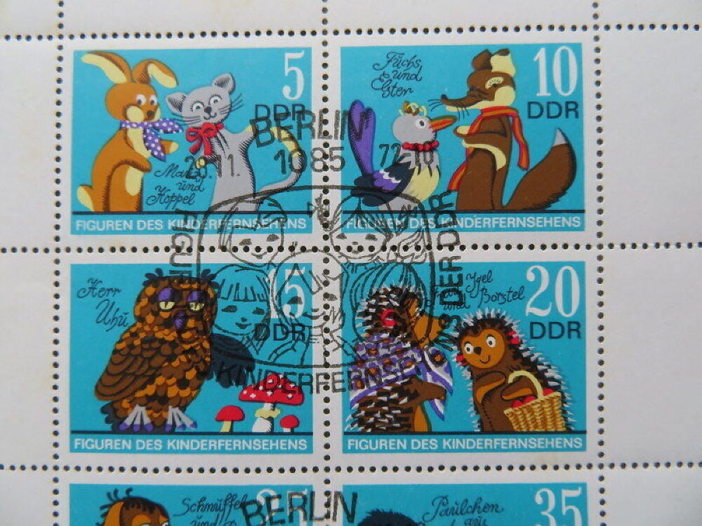 DDR / GDR / East German vintage postage stamps - CHILDREN'S TELEVISION/FAIRY TALE CHARACTERS - Issued in 1972