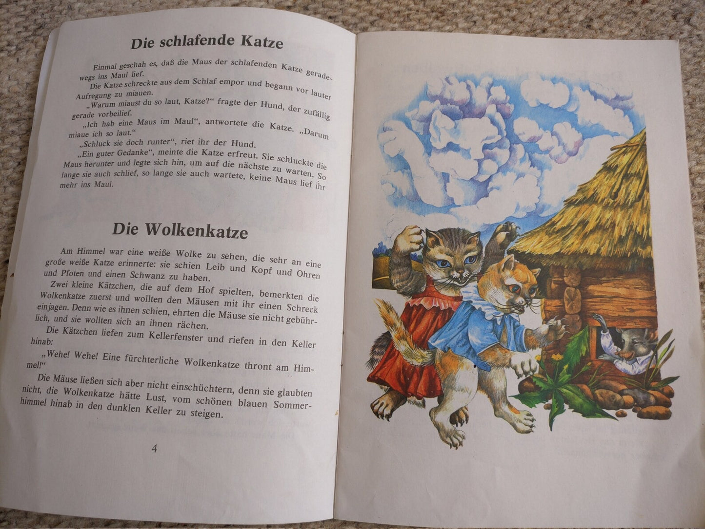 Vintage Estonian children's book in German - Cats and Mice (Katz und Maus) by Eno Raud - Lots of short stories with lovely cat illustrations - 1990