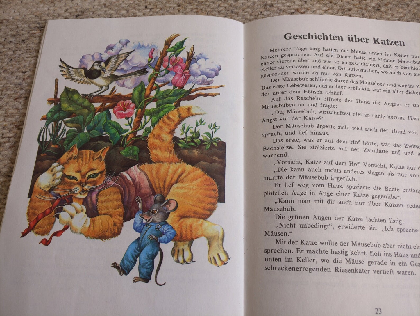 Vintage Estonian children's book in German - Cats and Mice (Katz und Maus) by Eno Raud - Lots of short stories with lovely cat illustrations - 1990