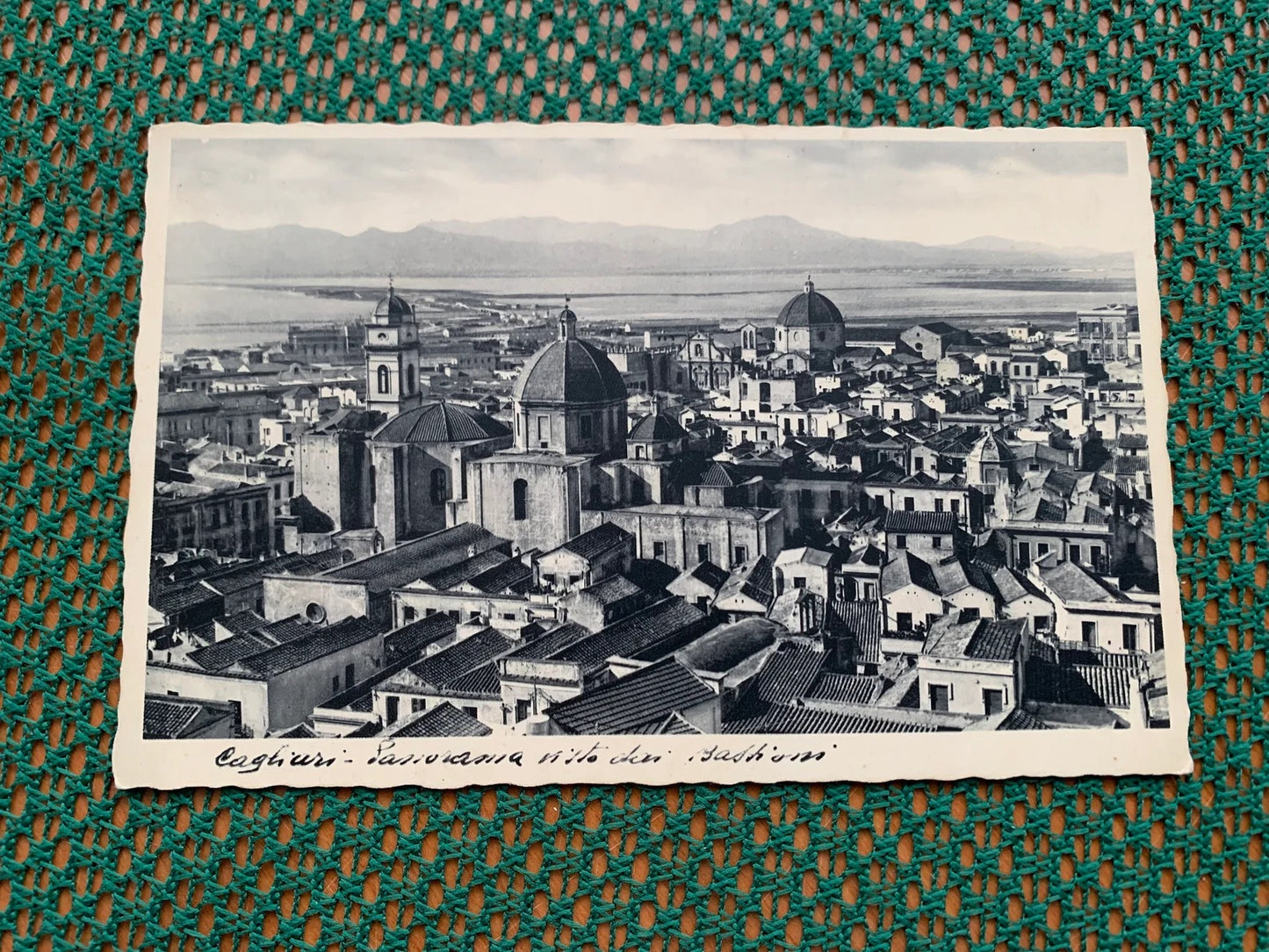 Old postcard - Cagliari panorama visto dai bastioni - Cagliari panorama seen from the bastions - Italy - early 1900's - unused