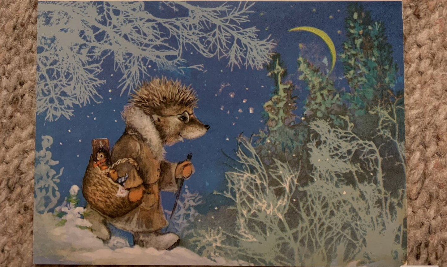 Soviet art postcard - New Year Christmas Greeting Card - Artist A.Isakov - Russia USSR - 1982 - unused