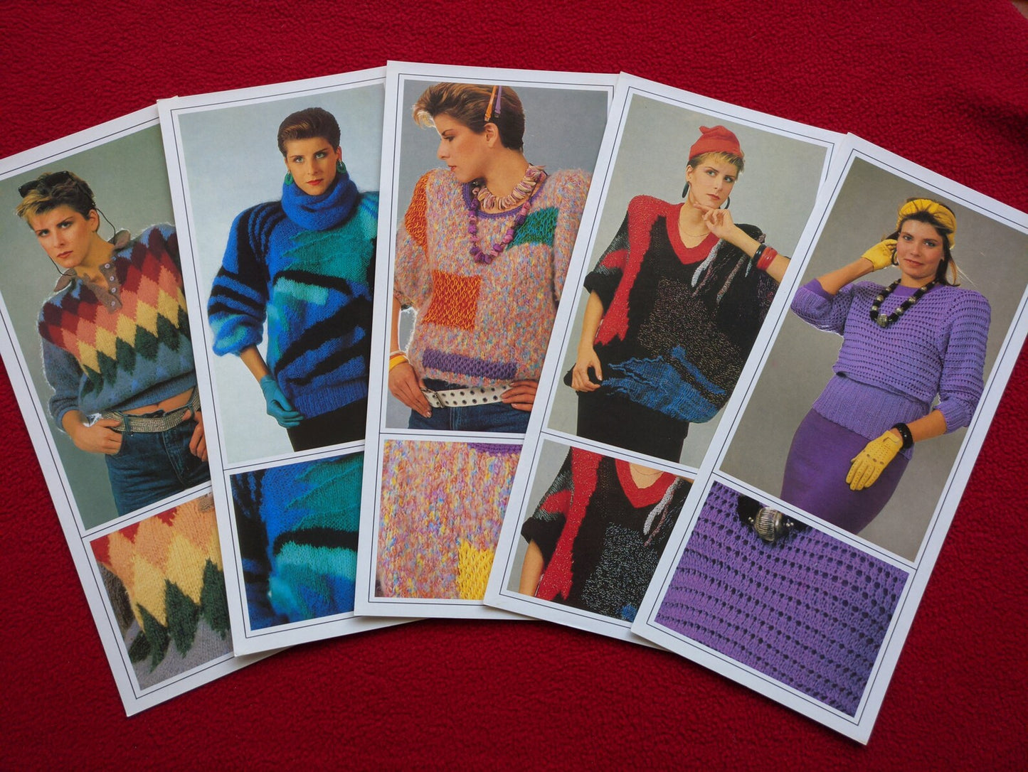Vintage set of 24 Czechoslovakia Fashion Postcards With Knitting Patterns from 1980s - 24 knitting patterns and ideas - Tutorial book included.