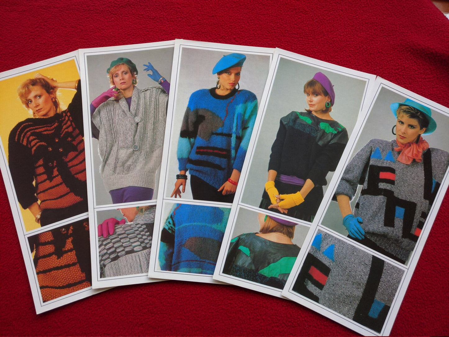 Vintage set of 24 Czechoslovakia Fashion Postcards With Knitting Patterns from 1980s - 24 knitting patterns and ideas - Tutorial book included.