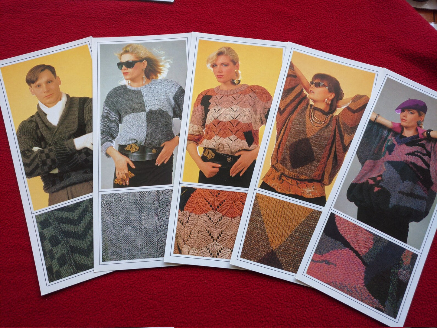 Vintage set of 24 Czechoslovakia Fashion Postcards With Knitting Patterns from 1980s - 24 knitting patterns and ideas - Tutorial book included.