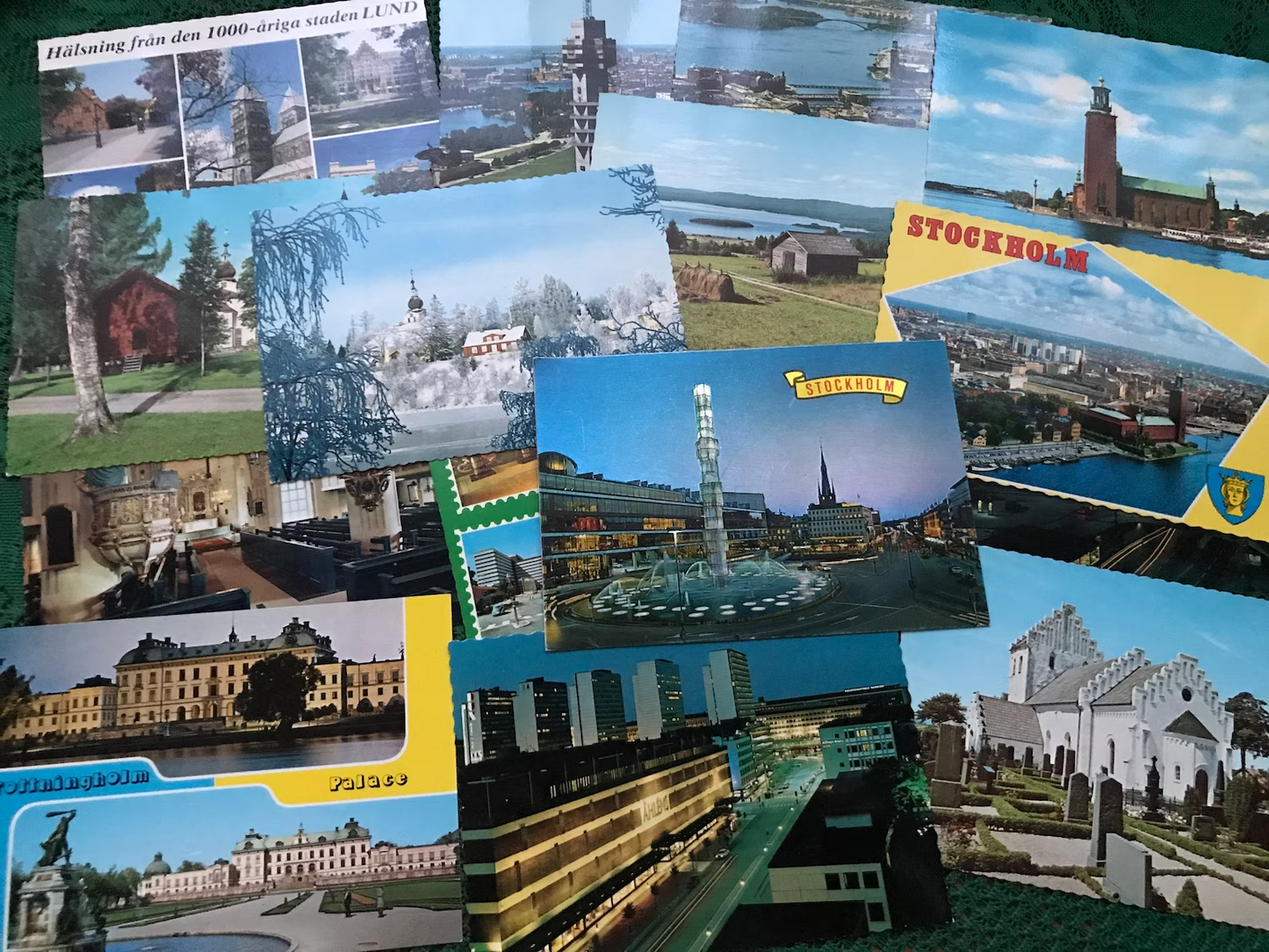 Set of 15 SWEDEN postcards from 2000s - Stockholm, Lund, Dalarna - Nordic Postcrossing viewcards