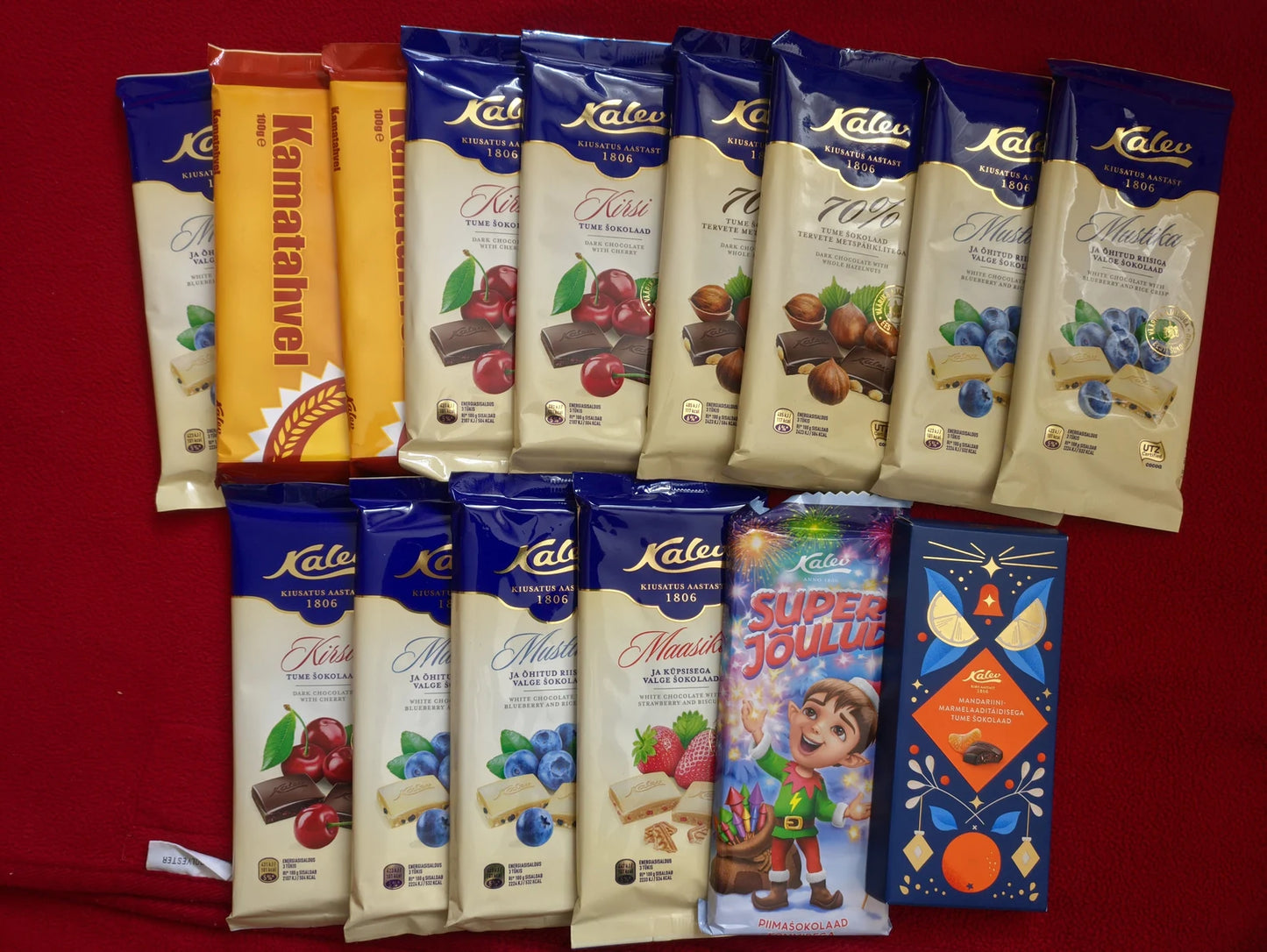 SALE!! Estonian Chocolate 15 bars - Kalev - Random choice