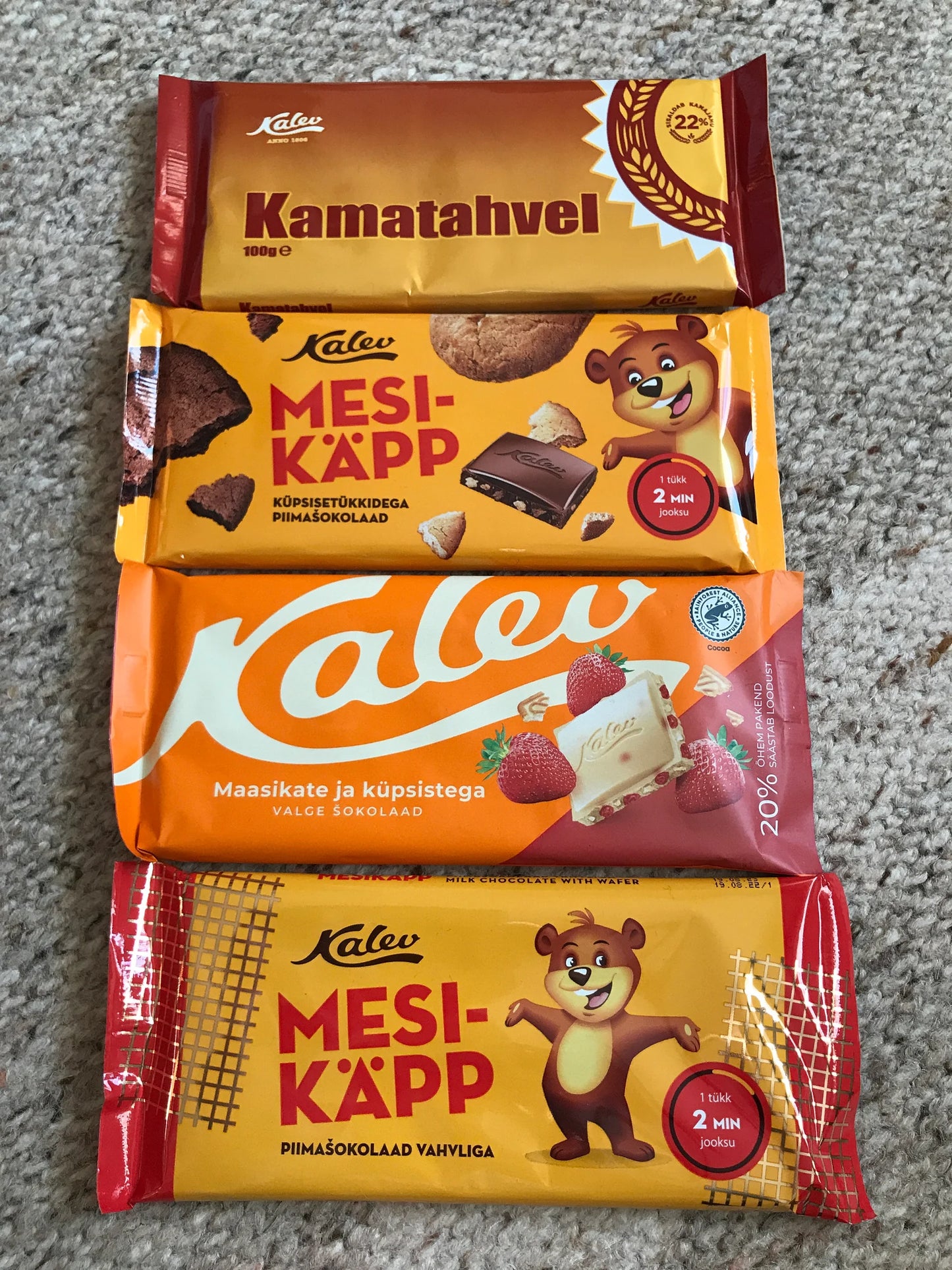 SALE!! Estonian Chocolate 15 bars - Kalev - Random choice